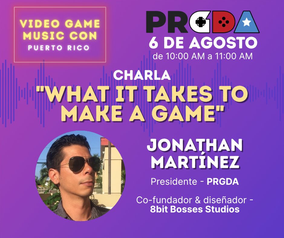 prgamedevs's tweet photo. ¿Vas para Video Game Music Con Puerto Rico (@pr_vgm)? ¡No te pierdas nuestra charla y panel! 🤯
Going to the Video Game Music Con Puerto Rico (@pr_vgm)? Don't miss out our keynote and panel! 🤯
#prgda #vgmcpr #vgmconpr #prgamedev #vgm #vgmpuertorico #gameaudio #gamedev https://t.co/9VnuLUt4XU
