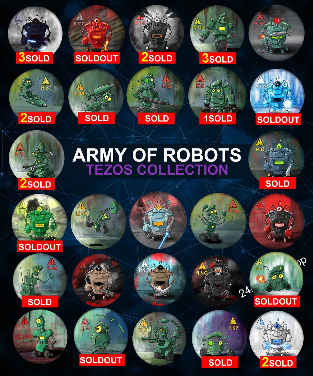 Mehdi10287152's tweet photo. 🤖#ArmyofRobots
🤖 #tezos #NFTs
🤖 27/50 items drop
🤖Robots to save the planet
🤖#NFTcollections
🤖1/1 & 10/10
🤖Link: https://t.co/qMyB7pG2EV
#NFTCommunity #NFT #xtz #NFTdrop #tezosnft #Videonft #nftsale #objktnft #CleanNFT #NFTMarketplace #NFTProject #nftcollector https://t.co/ognNJb9oP4