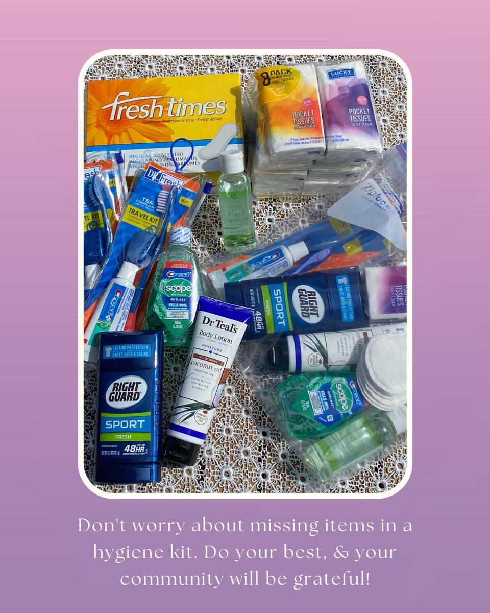 feedingdaygo's tweet photo. Don't know what to pack in a hygiene kit? Take a look here to learn! https://t.co/4iUrLf6e1x