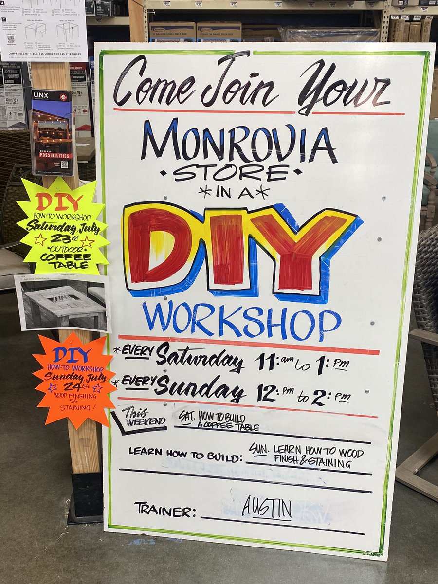 Back from Maternity leave and back in the aisles and I couldn’t be happier! Join us at Monrovia this weekend for our DIY. How to build a outdoor coffee table! 🛠🪚🗜