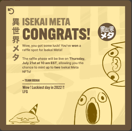 LFG !!! <a href="/IsekaiMeta/">Isekai Meta</a> 

#IsekaiRaffle