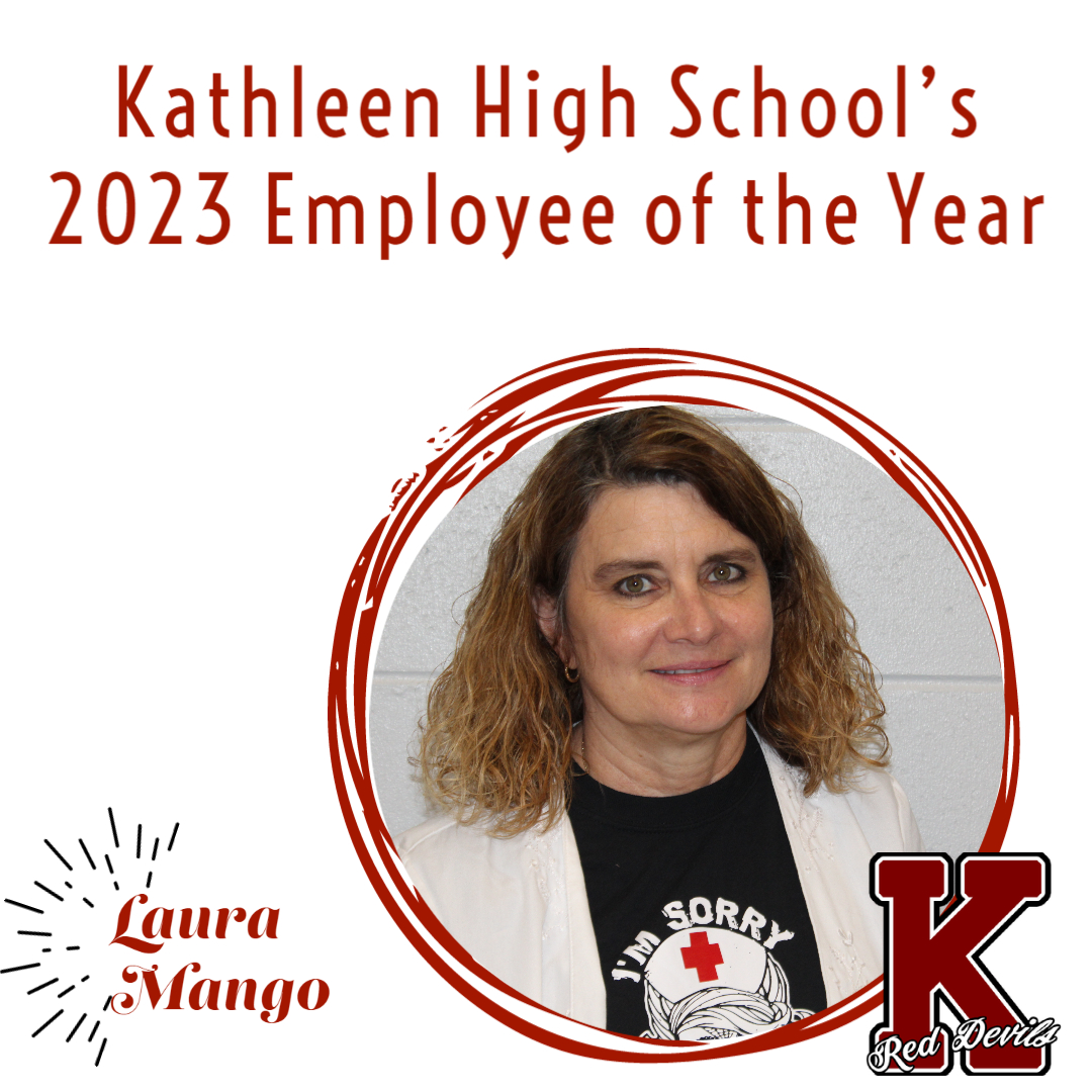 Congratulations to Mrs. Laura Mango for having been chosen as the 2023 KHS Employee of the Year. 

<a href="/FlyCFAA/">CFAA</a> <a href="/Polk_super/">PolkSuper</a> <a href="/PolkSchoolsNews/">Polk County Public Schools</a>