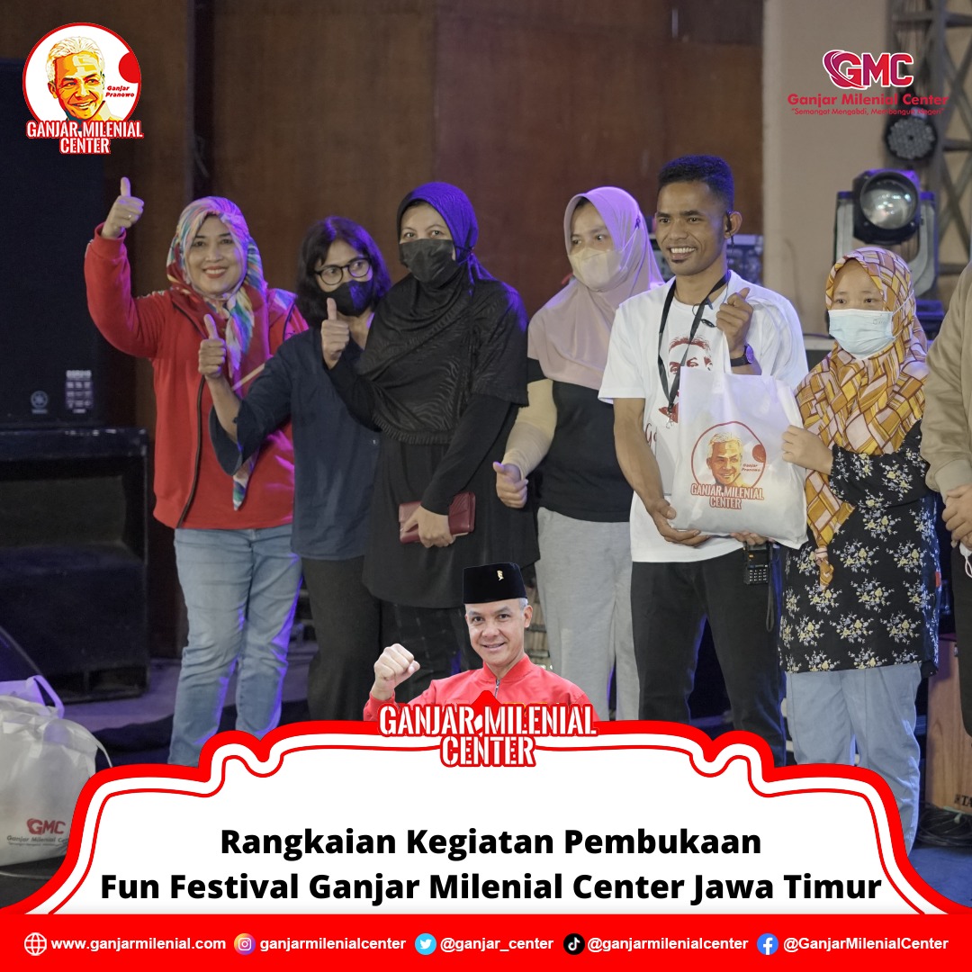 ganjar_center's tweet photo. Pembukaan acara Fun Festival Ganjar Milenial Center Jawa Timur oleh Perwakilan DPP Ganjar Milenial Center. Semangat Mengabdi Membangun Negeri.

#ganjarmilenialcenter
#funvestival
#rakyatpilihganjar
#milenialpilihganjar
#ganjarpresiden2024 https://t.co/tBWW7wP027