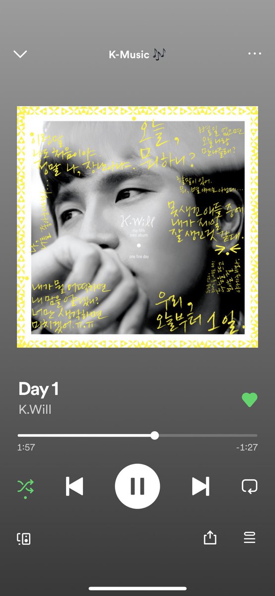 moni_roman15's tweet photo. @Spotify Day 1-K.Will 
😎🎶 https://t.co/MZJXrI77UW