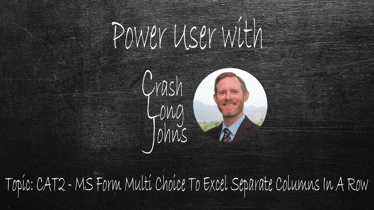 crashlongjohns's tweet photo. Check out this Thursday's video release: #MSForms, #Excel, #MSFlow 

CAT2 - Multi Choice to Excel.

In this video will show how to handle your MS Form  Multiple Choice and have that written to Excel in a row but in separate columns using Power Automate.
https://t.co/E7cr9qwxVw https://t.co/hpTlwwKxeI
