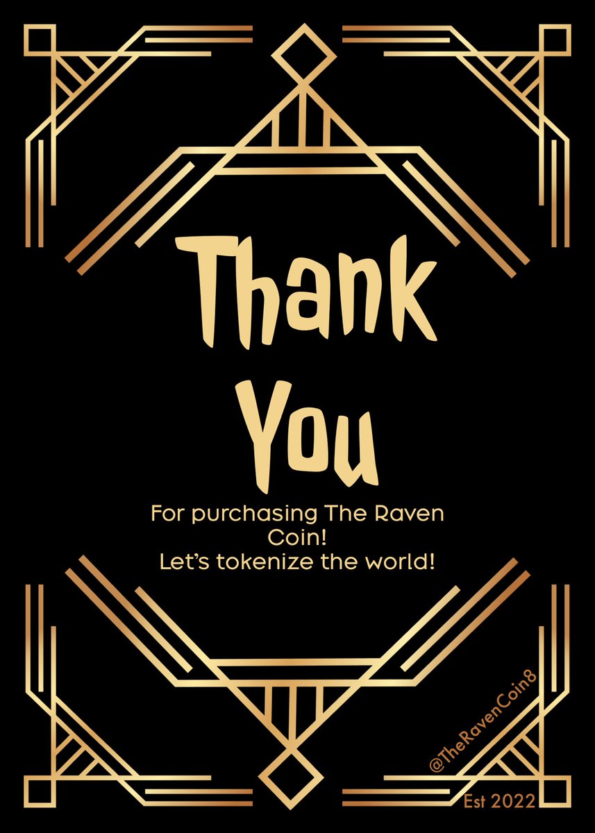TheRavenCoin8's tweet photo. Thank you so much @mayje_yyz4 for grabbing #3! ๐ซถ๐ผ
Email me at theravencoin25@gmail.com
To get process started. ๐จ
#NFT #Ravencoin #TheRavenCoin https://t.co/UVrLX2oCen