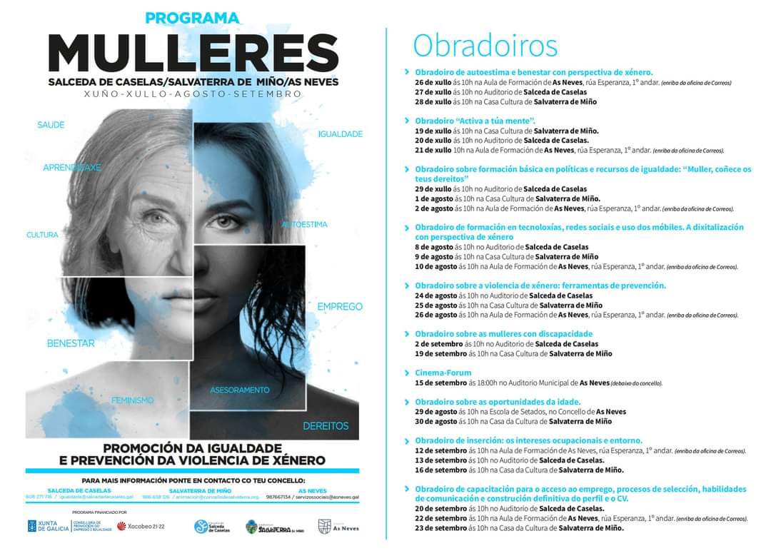 Red_Talento's tweet photo. Mañana en Salceda de Caselas, Obradoiro “Activando a tús mente”. A las 10h en el Auditorio! #ProgramaMulleres https://t.co/xoYKGgu9m2