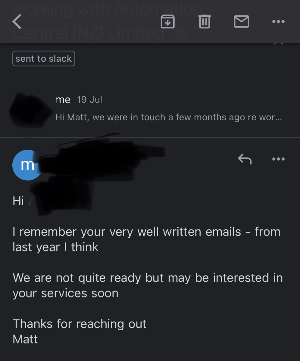 Your reminder to reach out to past prospects

Timing