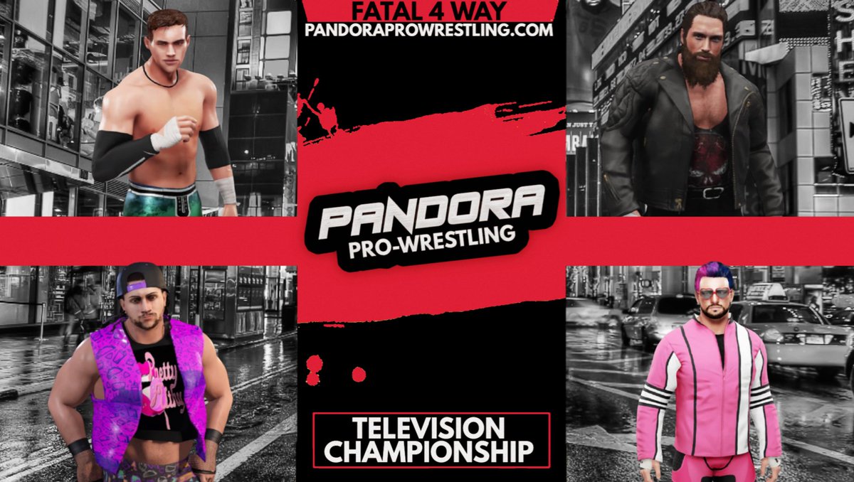 In our Co-Main Event, what happens when 4 of the most well known workhorses battle it for the Television Championship. But not in just any regular Fatal 4 Way match, but in Ladder Match!! Who will climb the ladder and become NEW Pandora Pro-Wrestling Television Champion!!