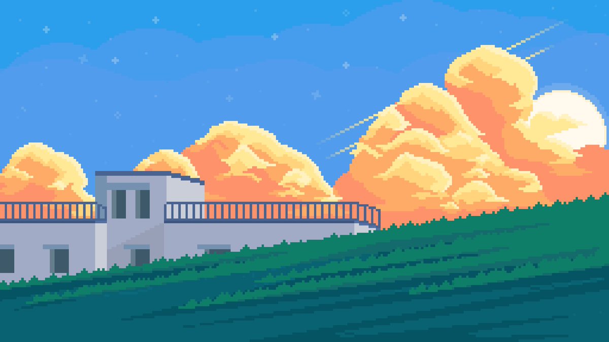 trying my hand at #pixelart this is my first finalized landscape piece, still got a long way to go to improve but i really enjoyed making this! 💜

#pixel_dailies #pixel #digitalart