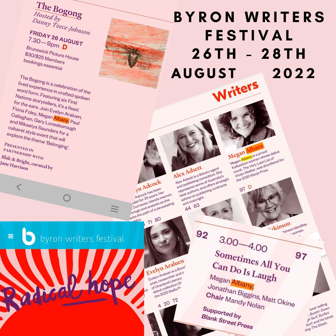 I will be joining more than 140 writers and thinkers this 26—28 August at the Byron Bay Writers Festival. View the full program and grab your tickets at byronwritersfestival.com/festival. See you there! @byronwritersfestival #byronwf2022 #radicalhope #meganalbanywriter #firstnationsauthor