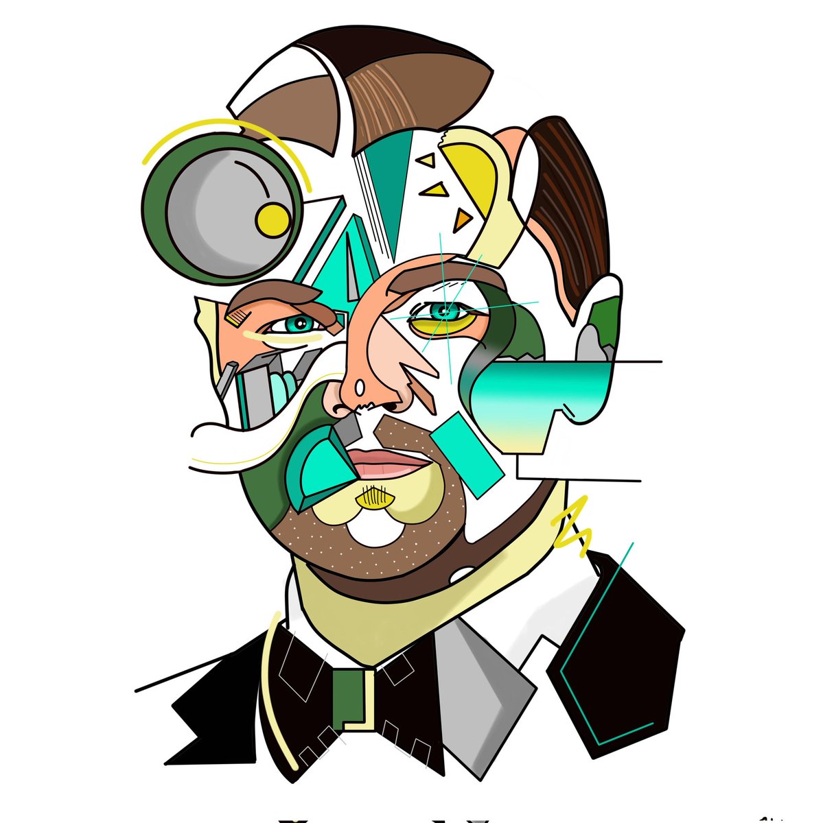 8thproject1's tweet image. Geo portrait of @LeoDiCaprio .