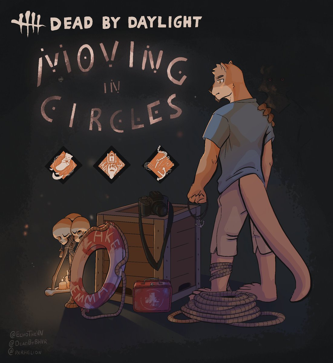 pxrhelion's tweet photo. Fanart of Chase from @EchoTheVN  as a survivor in @DeadByBHVR! https://t.co/pBJZoM191c
