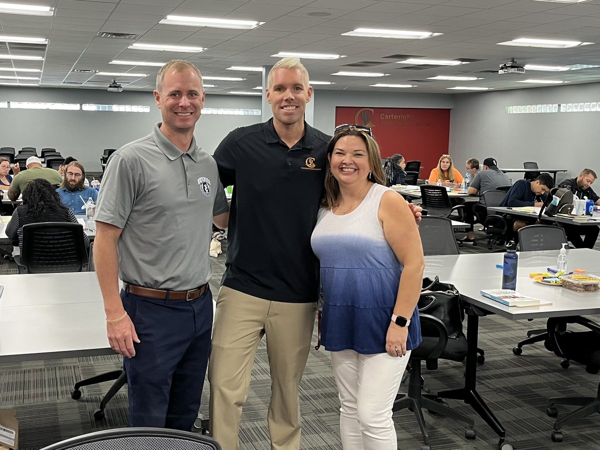 Some of Cartwright’s finest!  The PEER program is in great hands with these three.   Thank you Craig, Jason and Jennae for making it great for our scholars! BoysTown learning day 2! <a href="/csd83super/">Dr. LeeAnn Aguilar Lawlor</a> <a href="/CartwrightSD/">Cartwright District</a>