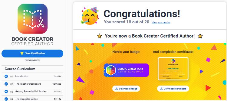 🎊🎉🚀Congratulations, I am a Book Breator Certified Author 🎓🥳.
💐Thanks #BOOKCREATOR for the amazing and helpful updates 🙏
@BookCreatorApp  @MicrosoftEDU
#MIEExpert #edtech #BookCreatorAmbassador