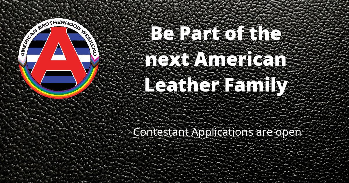 ABWLeather's tweet photo. Do you work in the LGBTQ space? Want to make an impact?  Applications are open to compete for the titles of American Leatherwoman, American Leatherman, and American Leatherboy. 

Apply today: https://t.co/9PKCws7Nfj https://t.co/Y2GdWqontL