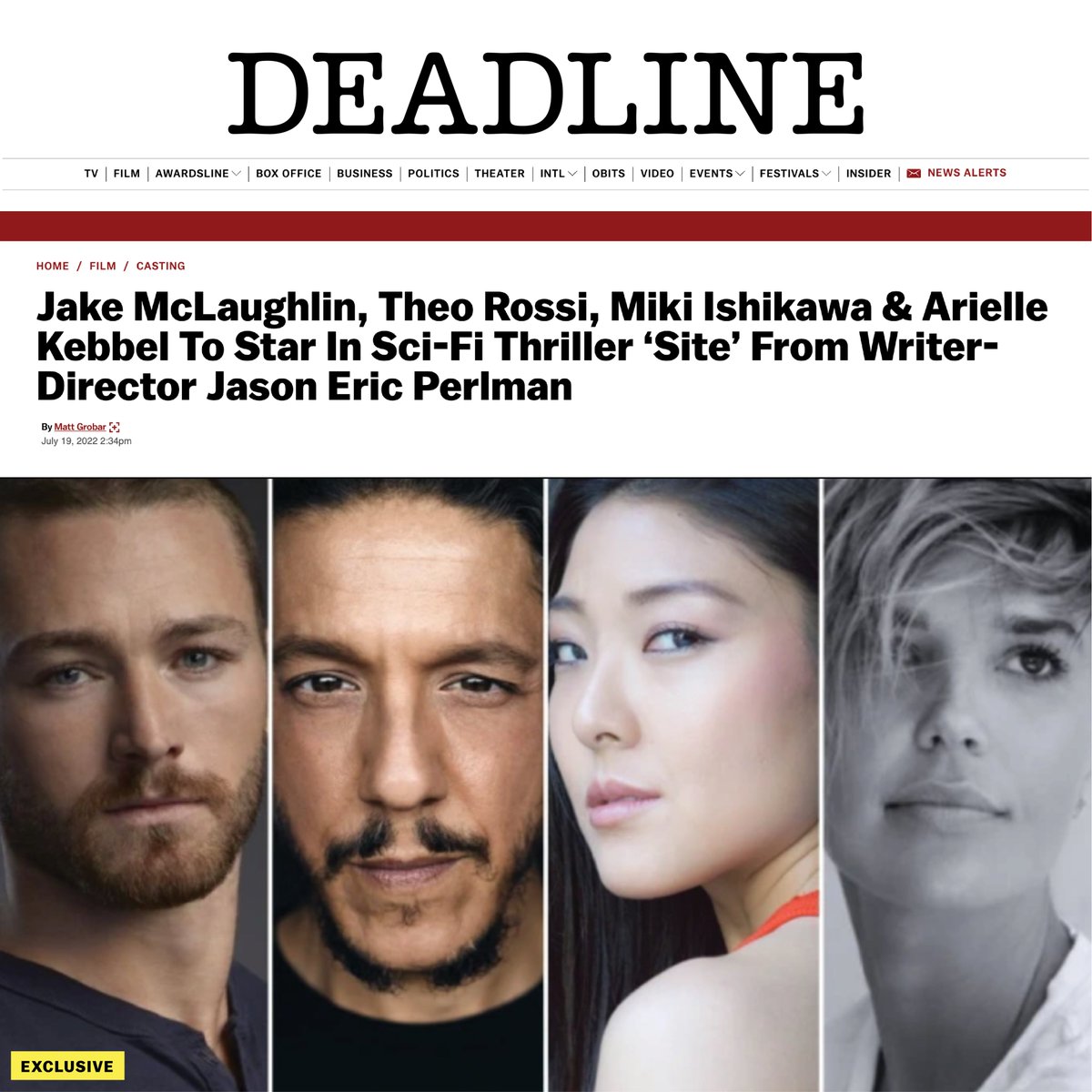 "We couldn’t be more gratified by attracting this caliber of cast..." says writer/director of <a href="/EnterTheSITE/">SITE</a>  Jason Eric Perlman.

Read the full <a href="/DEADLINE/">Deadline</a> exclusive here: deadline.com/2022/07/theo-r…

<a href="/Theorossi/">THEO</a> <a href="/mikiishikawa/">Miki Ishikawa | 美紀 石川</a> <a href="/ArielleKebbel/">Arielle Kebbel</a> 
😮 👀 👏