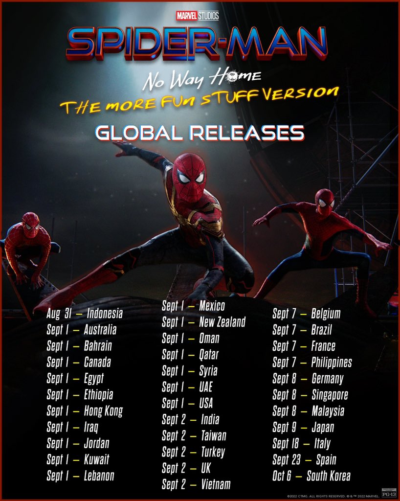 GSCinemas's tweet photo. CONFIRMED: #SpiderManNoWayHome: The More Fun Stuff Version is coming to GSC! 🫰🏻🕷 https://t.co/CXJMU4p2ir