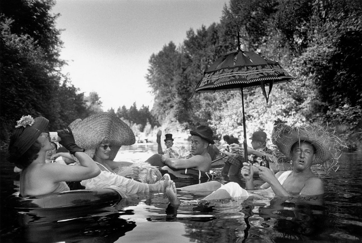 Check out the spectacular #art featured in our Summer Benefit Auction hosted by Artsy!  Bid to your heart's content and support LongHouse's public programs.  See the auction here:bit.ly/3O0CkaD Burt Glinn "Seattle Tubing Society" Lot 32  #auction #artsy #longhousereserve