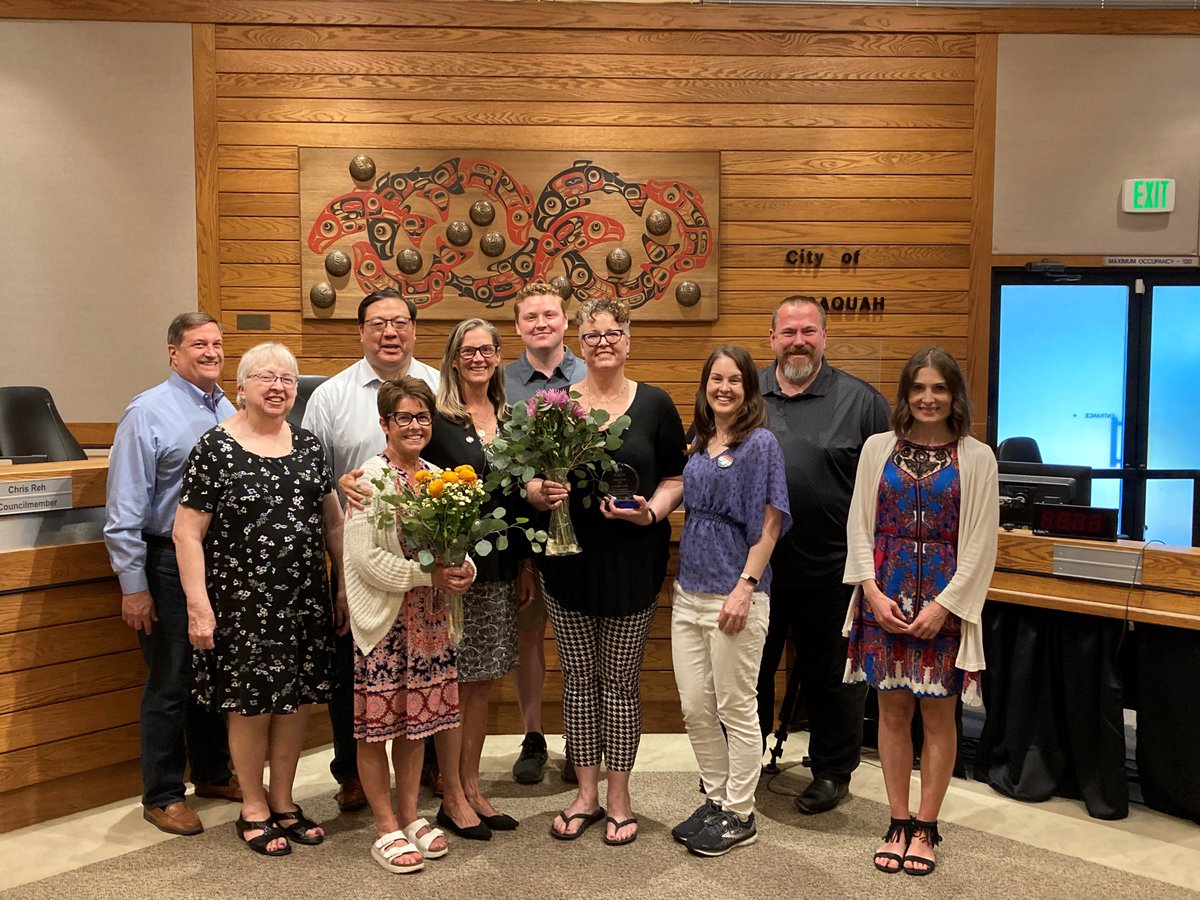 cityofissaquah's tweet photo. It's Issaquah's top honor — the Issaquah Hall of Fame!🙌🏆

@MayorMaryLou and the City Council honored Stacy Goodman and Erica Maniez as the 2022 recipients. Thank you for your work in our community! https://t.co/ddGXucZ9U4 https://t.co/TQE5EfdczK