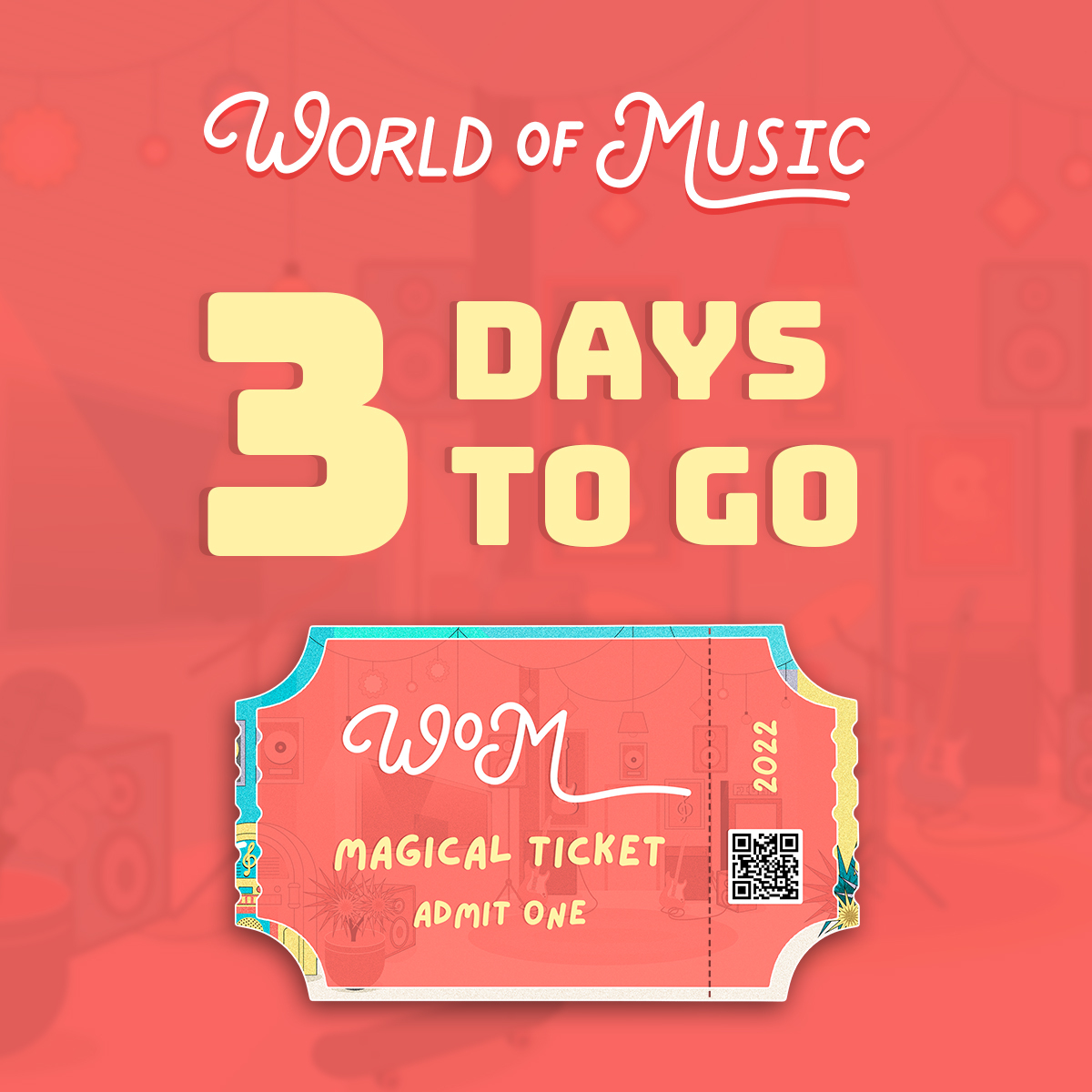 worldofmusicnft's tweet photo. Are you a real  #musicaddict 🎸🌈🎧???

MAGICAL TICKET 🎟️is for you!

Mint this Friday at 10AM EST!

50+ spots are still available 👀
Drop your ETH address and RT!

#WOM #WorldofMusic #MusicNFT #NFT #NFTCommunity #MagicalTicket https://t.co/3Avga1LC1h
