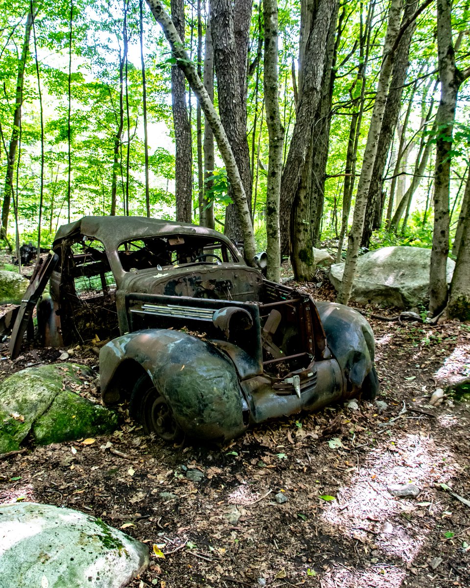 Abandoned in the woods 
#project365, #potd2022, #photoaday, #everydayphotographer, #photooftheday, #pad2022-200, #oldmilltrail, #afterwalk, #onthetrail, #intheberskhires, #decayingcar, #oldcar, #ruralruin