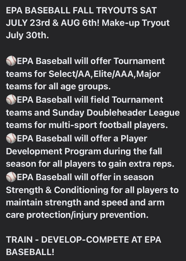 EPAbaseball's tweet photo. EPA Baseball Fall Season! 
💯⚾️💯⚾️💯⚾️💯 https://t.co/4oynO5Djs4
