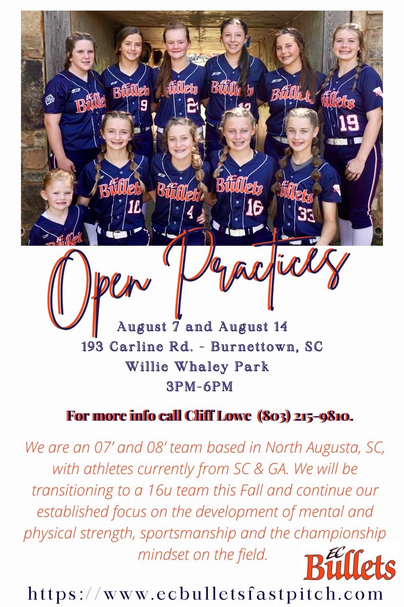 ECBulletsLowe's tweet photo. Open practice dates announced!! https://t.co/QmsnK2PJdW