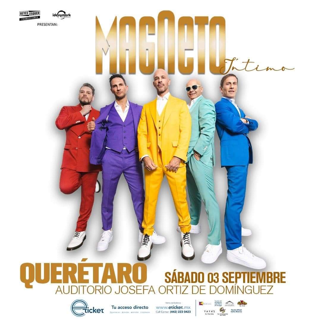MAGNETO... ÍNTIMO
Sábado, 3 de septiembre .
21:00 HRS
Auditorio Josefa Ortiz de Domínguez
#Queretaro

Compra tus 🎟 aquí 👇

eticket.mx/paso1a.aspx?id…