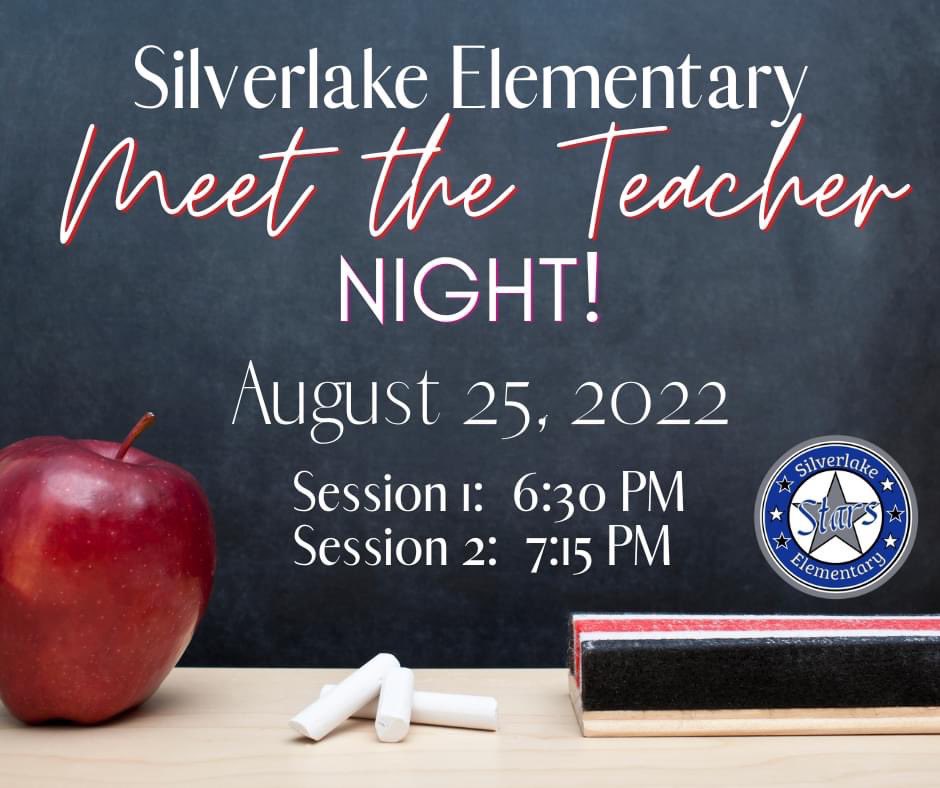 Silverlake Families ~ Save the Date for Meet the Teacher Night on August 25, 2022! 🍎🗓🍏 #SilverlakeStars #WeArePearlandISD