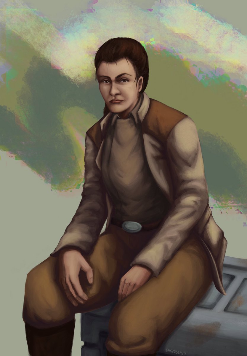 DistraKit's tweet photo. Hey everyone still kicking around here, I’m not dead, just really bad at updating social media platforms, here is another portrait of Syala, in her rebel uniform. 
#swrpg #characterart #digitalpainting https://t.co/uG2qL7aCly