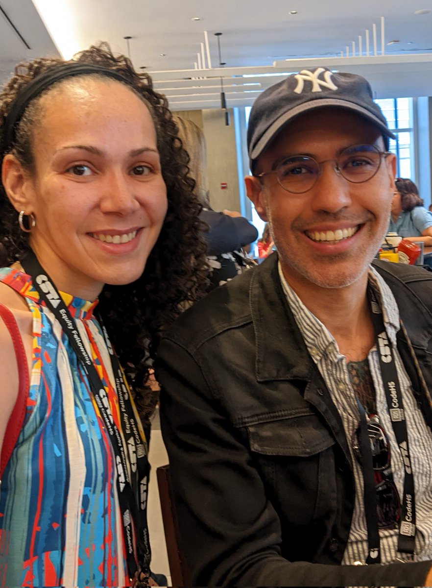 Ms_Ufret's tweet photo. with @joeamelendez celebrating #CSTALATINEX AFFINITY group discussing #Equity4CS at Hyatt Regency... Crazy to meet Fellow NYC CS Educators & partners in CHICAGO!! #CSTA2022 😂 @CCrawfordTech small world?!? https://t.co/WeTt3XBL59