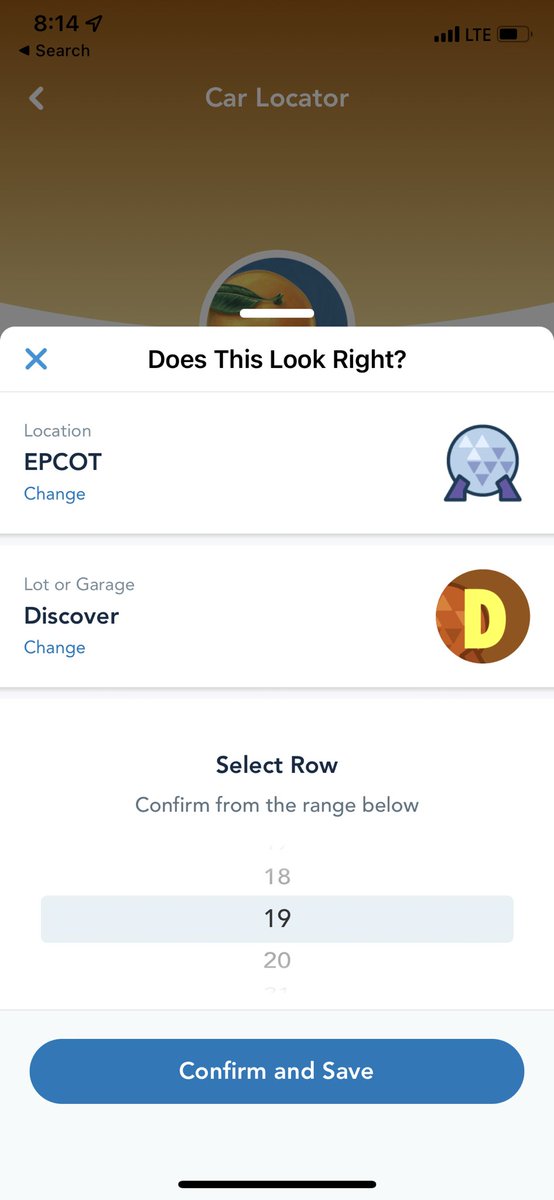 laughing_place's tweet image. Trying out the new #DisneyParks #CarLocator on the #MyDisneyExperience app at #WatDisneyWorld and it knows everything except what specific row you are in, which must be entered manually.