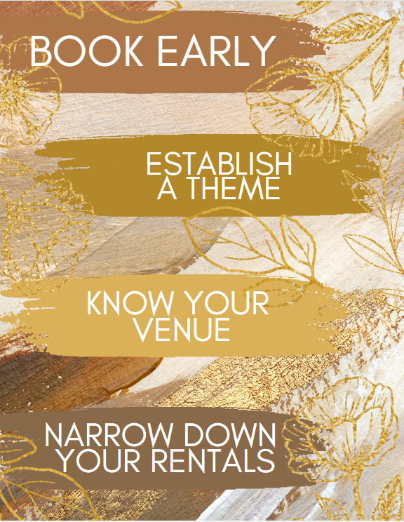 AlohaArtisans's tweet photo. 1. Book Early (to ensure availability)
 2. Establish A Theme (colors &amp; photos are a plus)
3. Know Your Venue (understand the spacing, limitations &amp; rules &amp; see what's provided)
4. Narrow Down Your Rentals (must-haves vs. wishlists)
Let us help bring your vision to life! https://t.co/0HIy5j1iXX