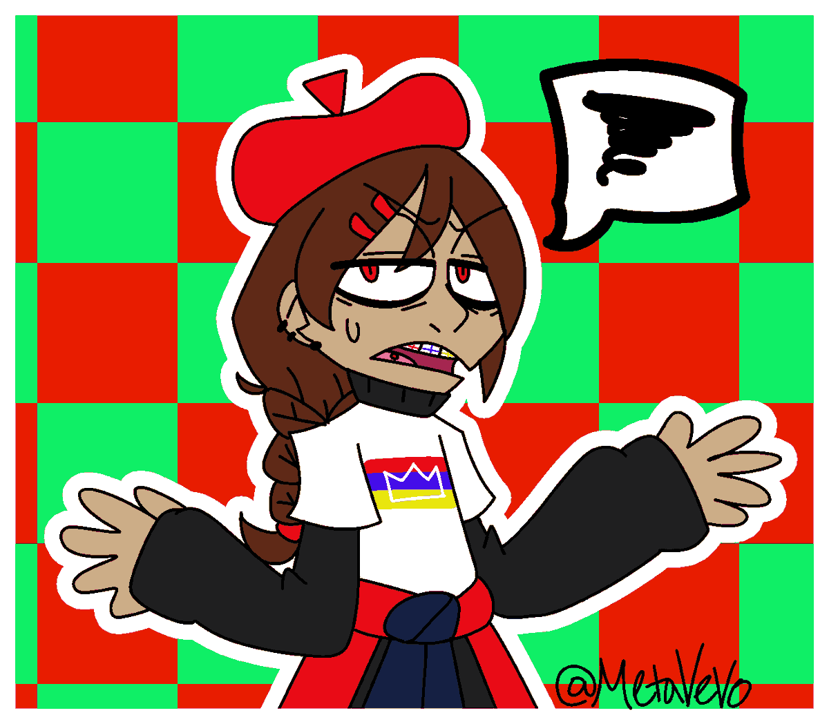 MetaVevo's tweet photo. [Gijinka] shoutouts to jean pierre colored pencils the 12th from hit game paper mario the origami king #PMOK #PaperMario https://t.co/HIEVlZtxbQ
