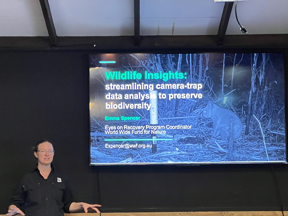 desert_ecology's tweet photo. The wonderful @EE_Spencer talking about @Wildlnsights and Eyes on Recovery @WWF_Australia program at @WildObsAU camera trap workshop @TERN_Aus https://t.co/KIolAh4es9