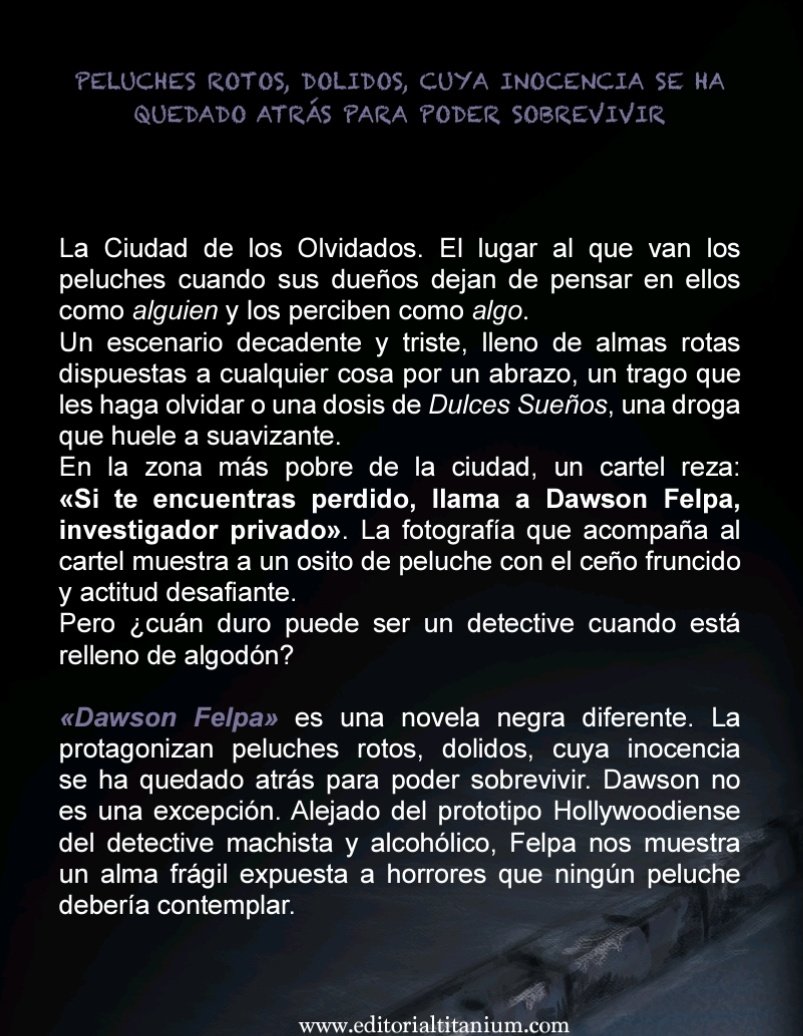 Shonen_TheGreat's tweet image. 🧸🔎SORTEO🔎🧸
Para celebrar que Dawson Felpa ya está a la venta, vamos a sortear un ejemplar de esta novela negra protagonizada por peluches.
Requisitos:
🔎 Seguir a @Shonen_TheGreat y @DawsonFelpa.
🔎 Citar esta publicación hablando de tu peluche de la infancia.
(Sigue)