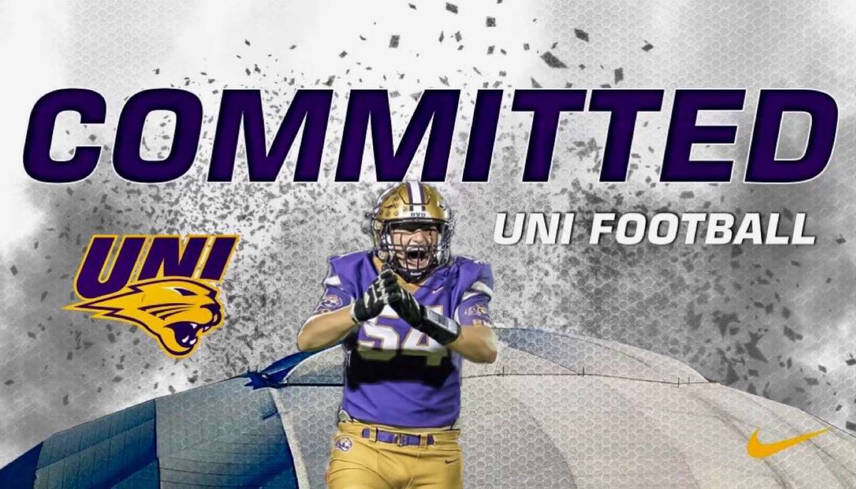 KalebCline54's tweet photo. 10000% COMMITTED @CoachMarkFarley @RyanClanton @CoachBKeith @CoachBodie4 @BrycePaup @UNIFootball https://t.co/f3spkqttrs