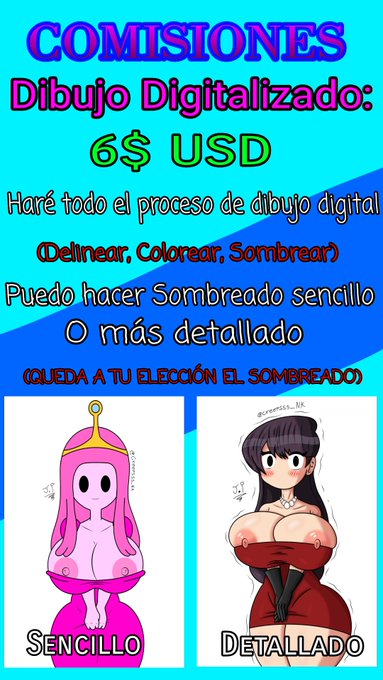 Buenas aqu&iacute; actualiz&oacute; la tabla de las comisiones para los que est&eacute;n interesados  Tuve que subirle un<a href="/tag/comission"class="tags"><span>#comission</span></a><a href="/tag/comisionesabiertas"class="tags"><span>#comisionesabiertas</span></a>