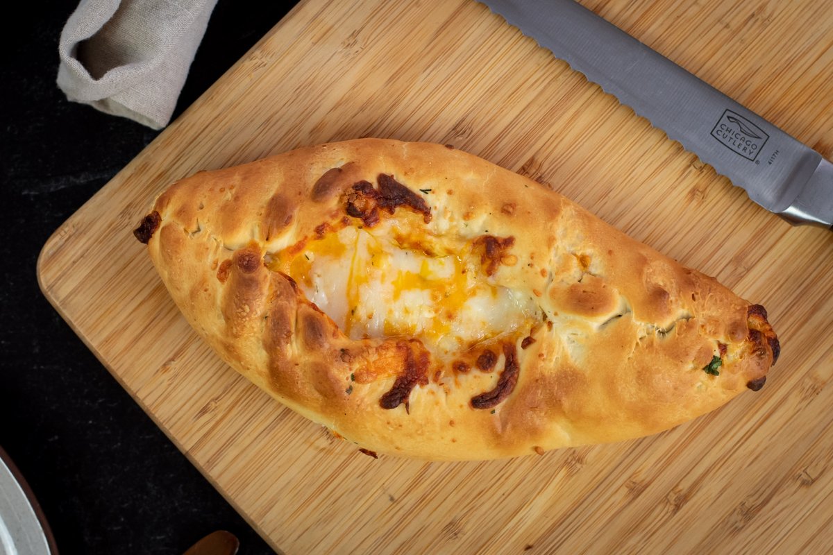 Our handmade version of the Khachapuri, Georgian cheese bread #mystpaul #patio #greatwithvodka