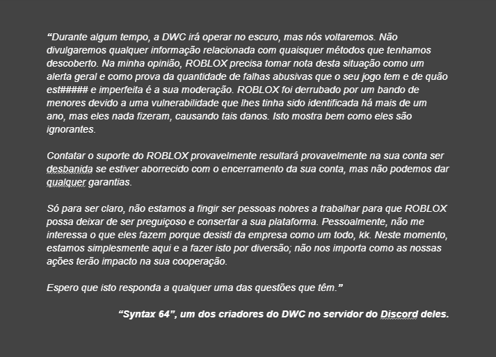 RTC em português  on X: O mais curioso é que os mesmos casos aconteceram  no início do ano passado, e no fim de tudo isso o suporte do Roblox afirmou  que