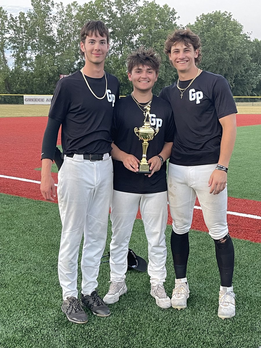 Congrats to our guys adding a legion district championship to their resumes!! ⁦@TannerDeGrazia⁩ with a 1st inning home run. ⁦@Zrallen2022⁩ with a big rbi base hit in the 7th inning. ⁦@cjphelps2022⁩ with the decisive blow, 3 rbi double in the 7th. Winners win