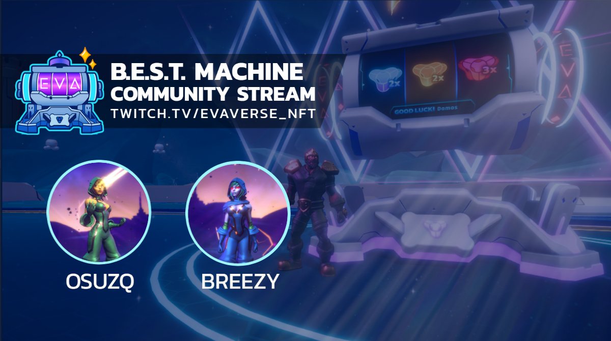 Today is the B.E.S.T. Day!

Join us at 2PM (PST) as we turn our ticket earnings into utility badges!

These badges can be used in the future for hoverboard upgrades, events, and cosmetic items.

Click below to follow 👇
twitch.tv/evaverse_nft

#twitchtv #NFTs