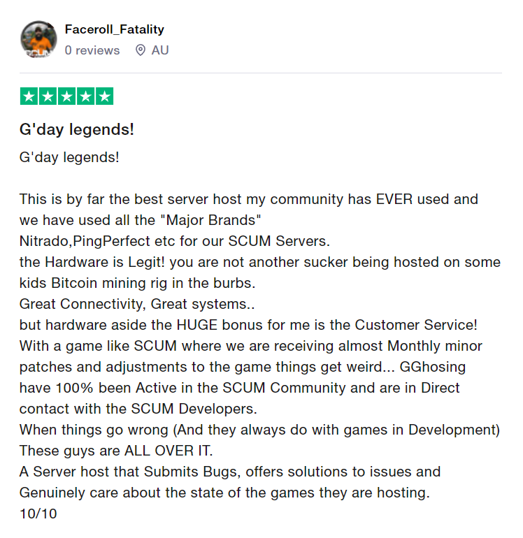 Faceroll_Fatal's tweet photo. Yep it took me a while to write up a #review
(i dont put my name on Anything unless i'm sure)
& here we are!
@GoodGameHost @ScumGame #SERVERHost
No i'm not being paid this is my Honest Review.
#SCUM #SCUMgame https://t.co/sesLMXGwEd