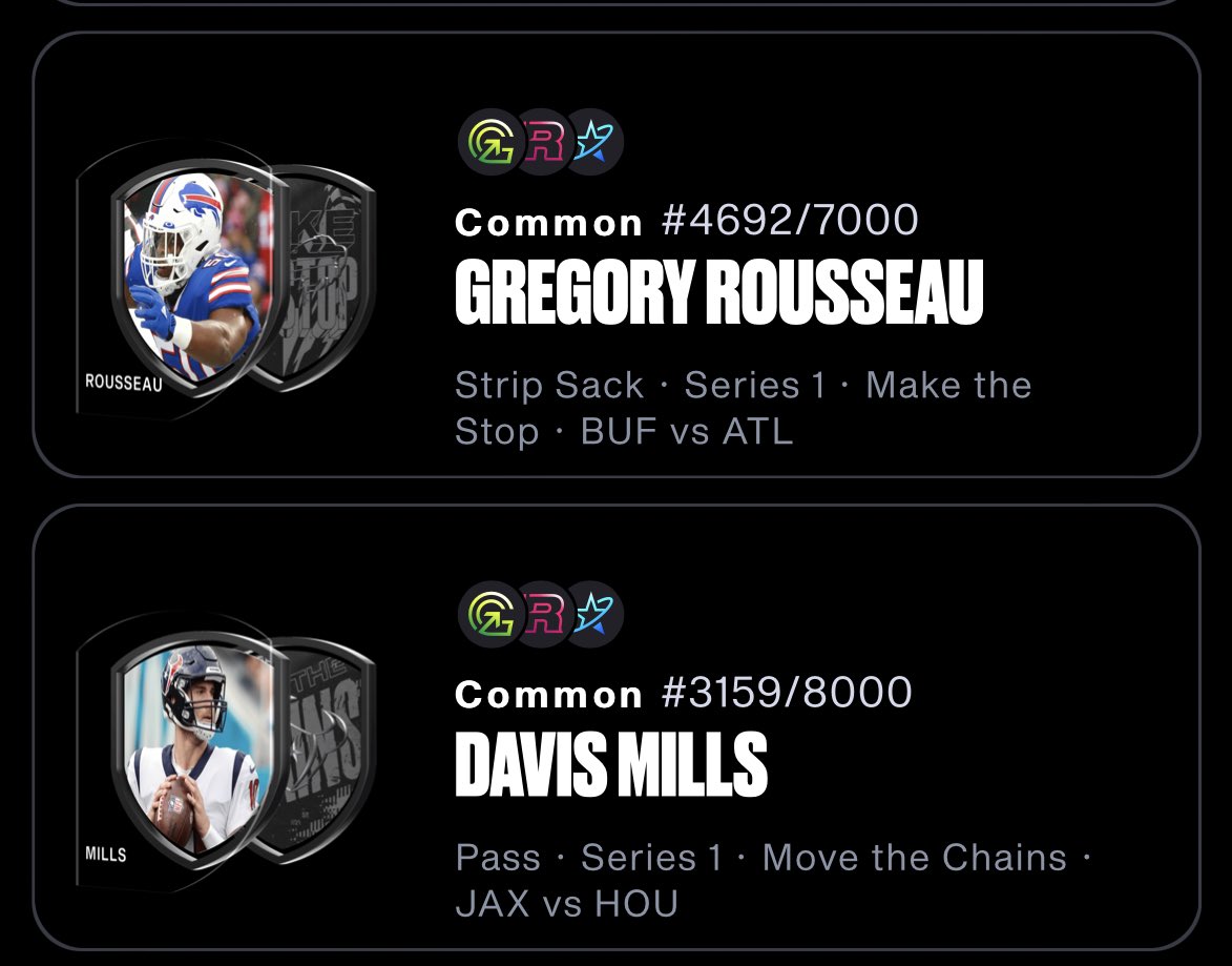 RegicidePoker's tweet photo. VERY happy with these two rooks @NFLALLDAY Thanks for the packs https://t.co/JGcvIvOEJh