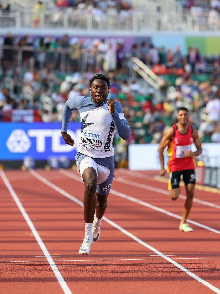 goteamliberia's tweet photo. Fahnbulleh places 2nd in heat 1 with a time of 19.92. He will advance to the finals. https://t.co/lOsDAuwEMb
