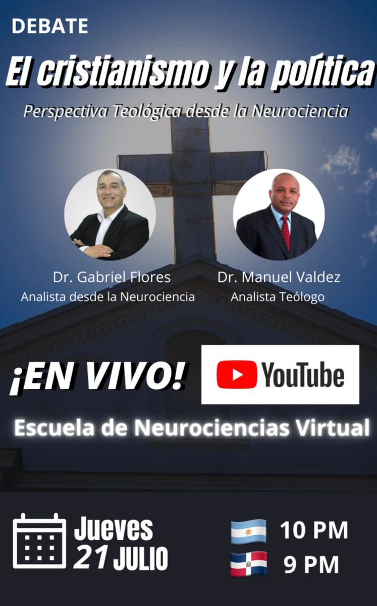 drflores_ciani's tweet photo. #cristinaprescripta
#cortesupremajusticia
#cristianosenpolitica
#providaenpolitica
“ EL CRISTIANISMO Y LA POLÍTICA”
Jueves 21 de Julio
22hs. Argentina 🇦🇷
9pm. Rep. Dominicana🇩🇴
6pm. Costa Oeste🇺🇸
9pm. Costa Este 🇺🇸
https://t.co/zXzTB7KmJ0 https://t.co/eagn7AtW2b