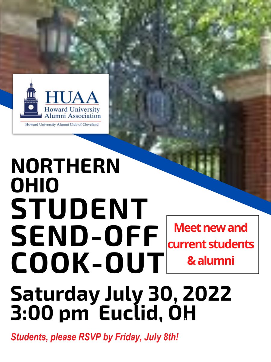 Cleveland area alumni and students, join us for an HU Student Send-off 7/30 @ 3pm. RSVP here forms.gle/1P51fqGYojvhgw…