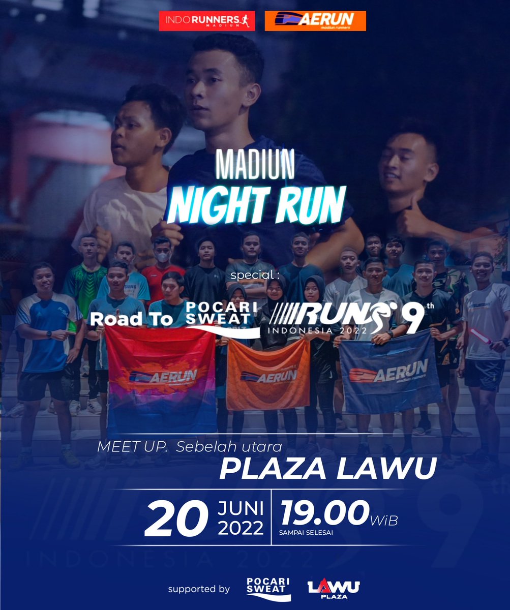 Hayuuukkk Gaskeun 🏃
Masih kolaborasi ketje <a href="/AERUNMadiun/">Indorunners Madiun</a> X <a href="/PocariSportID/">POCARI SPORT ID</a>
Free join kuy buat gabung 🙋