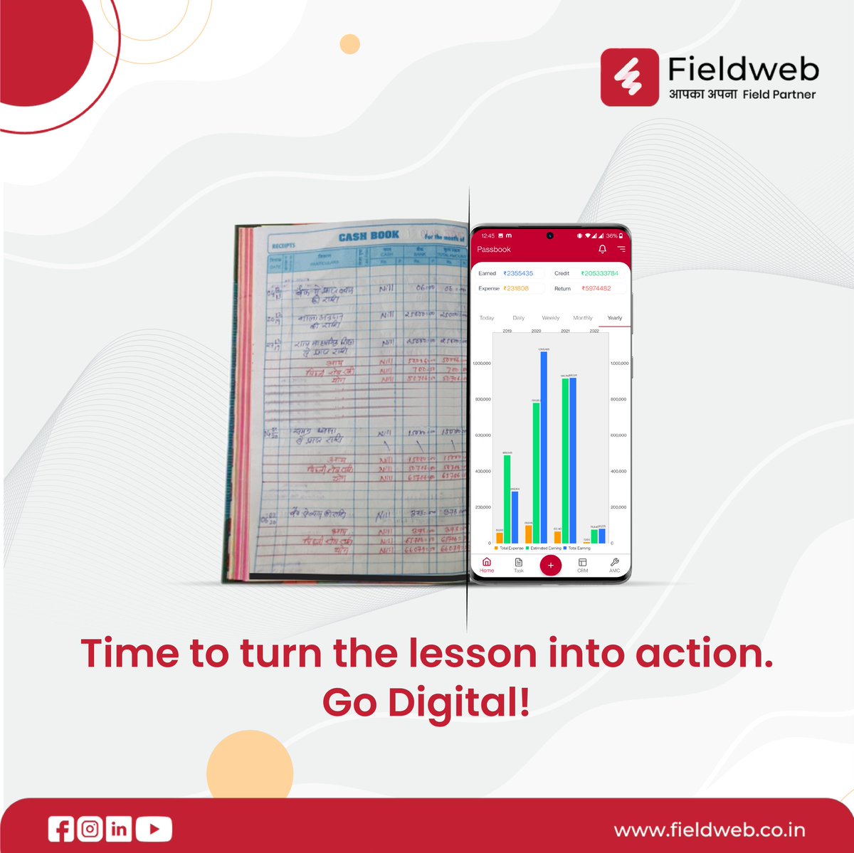 field_web's tweet image. It&apos;s time to go digital from the handwritten.
Manage your business expenses and income in FieldWeb!
Download the application now: bit.ly/3bbcmDO

#business #DigitalMarketing #fieldweb #digitalart #wednesdaythought #WednesdayMotivation #business #tech #Thunderstorm #RHOA